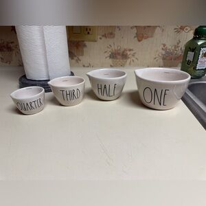 Rae Dunn Cream Ceramic Measuring Cups Set